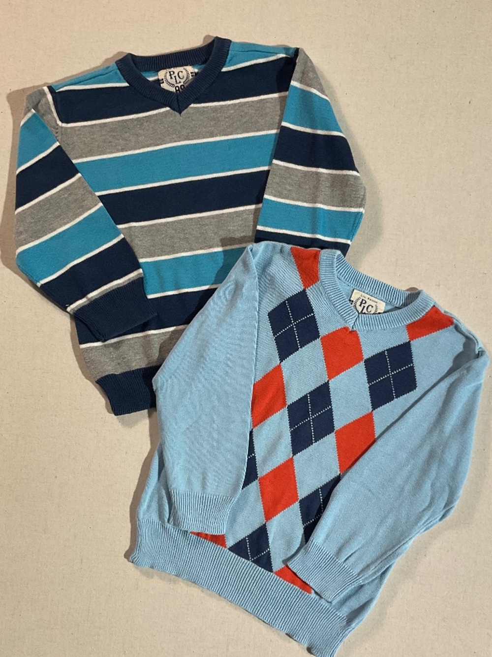 Children's Place Boys 3T Sweater Bundle Argyle & Striped Hooded